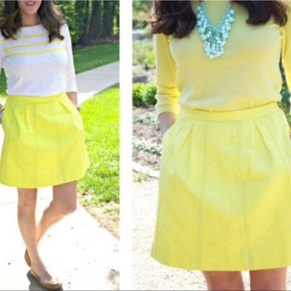 J.crew Cotton Pique Lace Stripe Skirt - Picture 1 of 8